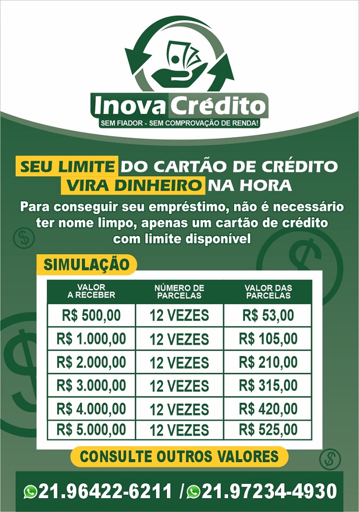 Inova Crédito empréstimo com cartão de crédito mastercard