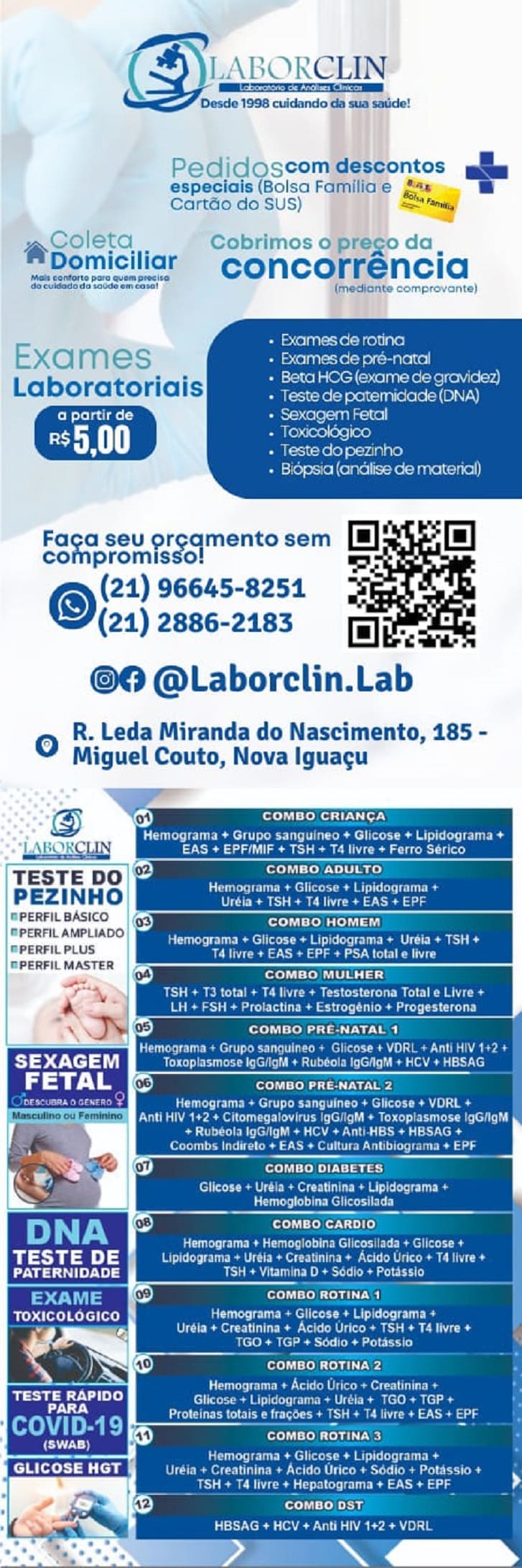 Laborclin Miguel Couto, laboratório de exames em miguel couto