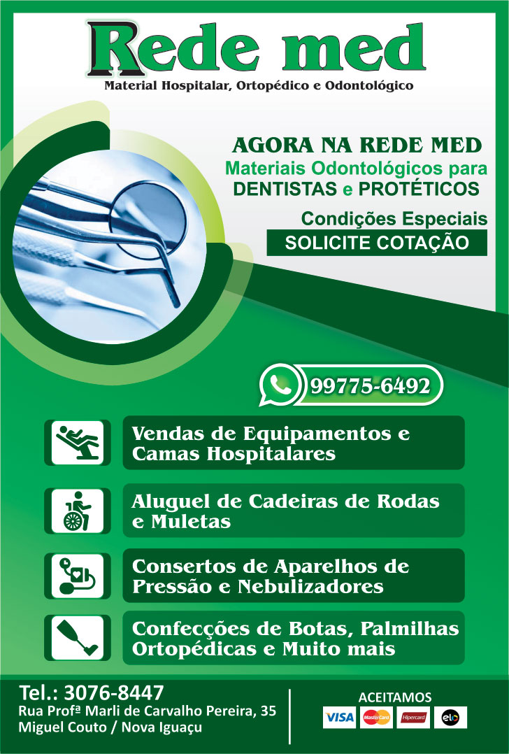 Rede Med - Material Hospitalar e Ortopédico: Tel.: (21) 3076-8447 Rede Med - Material Hospitalar e Ortopédico. material hospitalar em miguel couto, materiais para dentistas e protéticos em miguel couto